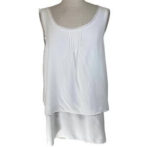Sundance white scoop neck tank Forever Me tank, NEW small sleeveless layered top